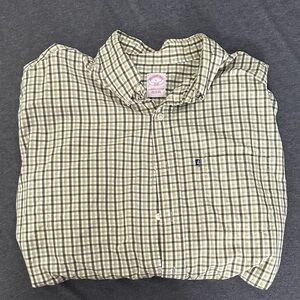 Brooks Brothers Olive Plaid Button Down Shirt